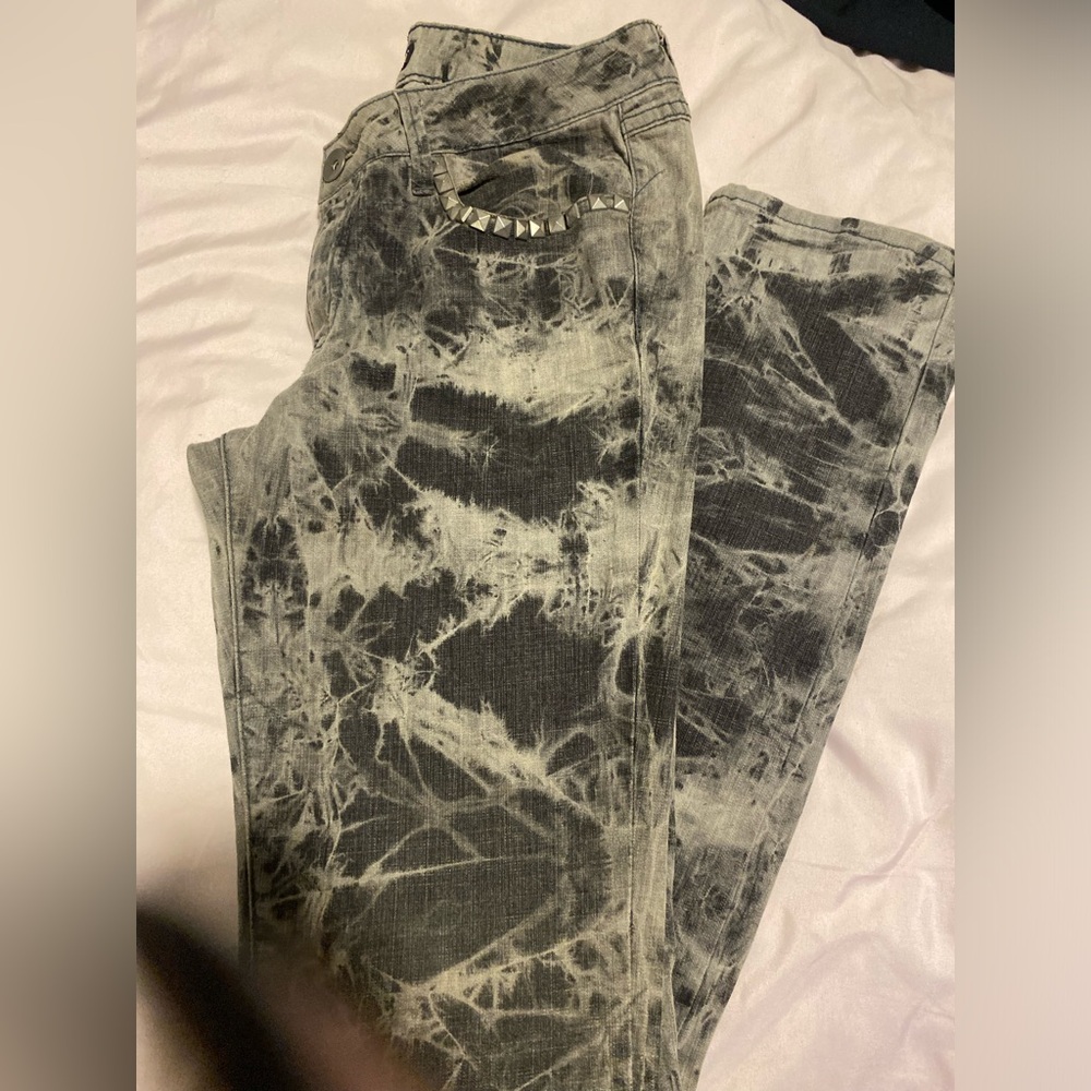 Tie Dye Jeans with Stud Details
